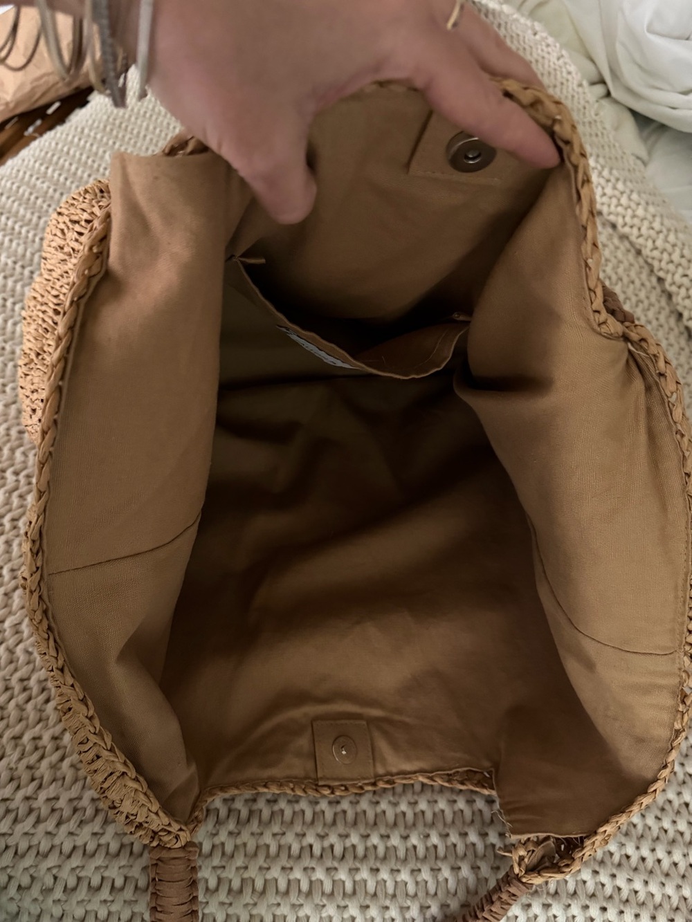 Fallon & Royce Mel straw and suede bag - Picture 8 of 16